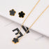 Adjustable Gold-Plated Stainless Steel Plant Flower Bracelet for Women – Trendy Clover Design with Five Leaf Petals, Waterproof & Anti-Allergic Jewelry Gift
